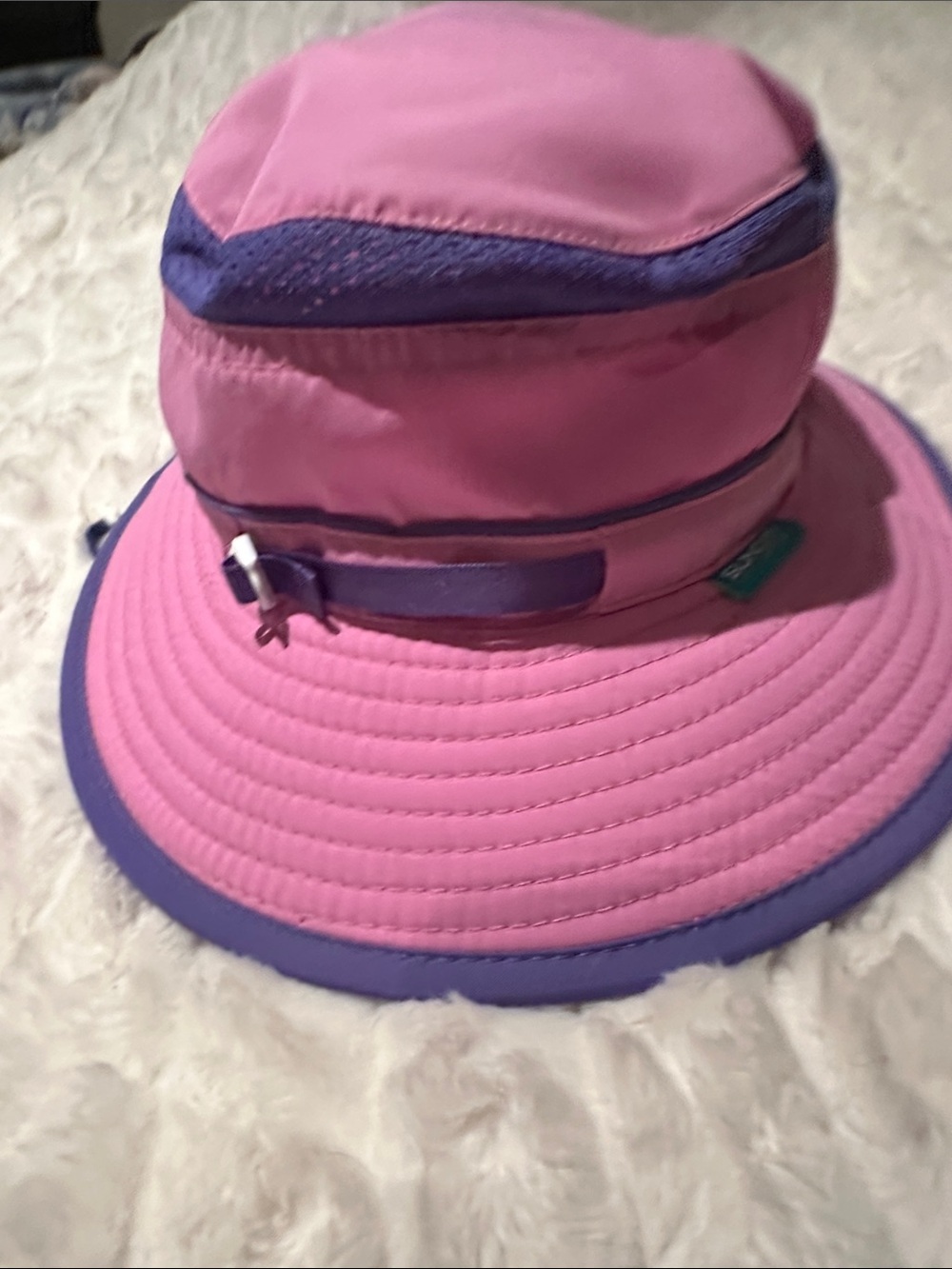 Kids Pink and Purple Sun Bucket Hat - Adjustable Outdoor Hat